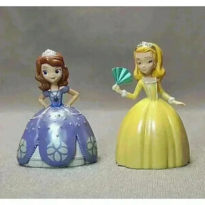 Disney Sofia The First Princess & Amber Figurines Toys Dolls PVC Cake Toppers